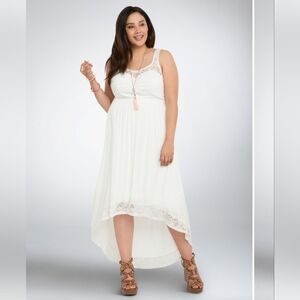 Torrid NWT White Lace Gauze High-low Sleeveless Dress Sz 2x